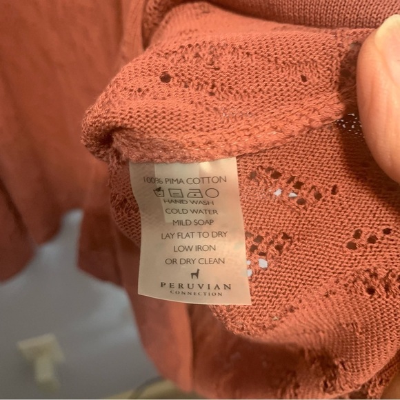 Peruvian Connection La Jolla Prima Cotton Mesh Lace Sleeveless Tunic - Picture 4 of 7